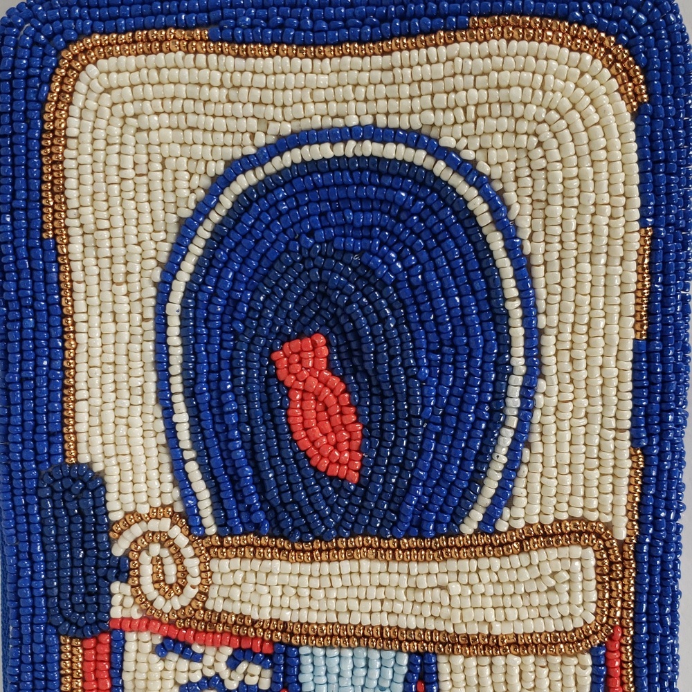 NWT INK + ALLOY LEILA SARDINE SEED BEAD CLUTCH CROSSBODY BAG PURSE - Picture 9 of 16